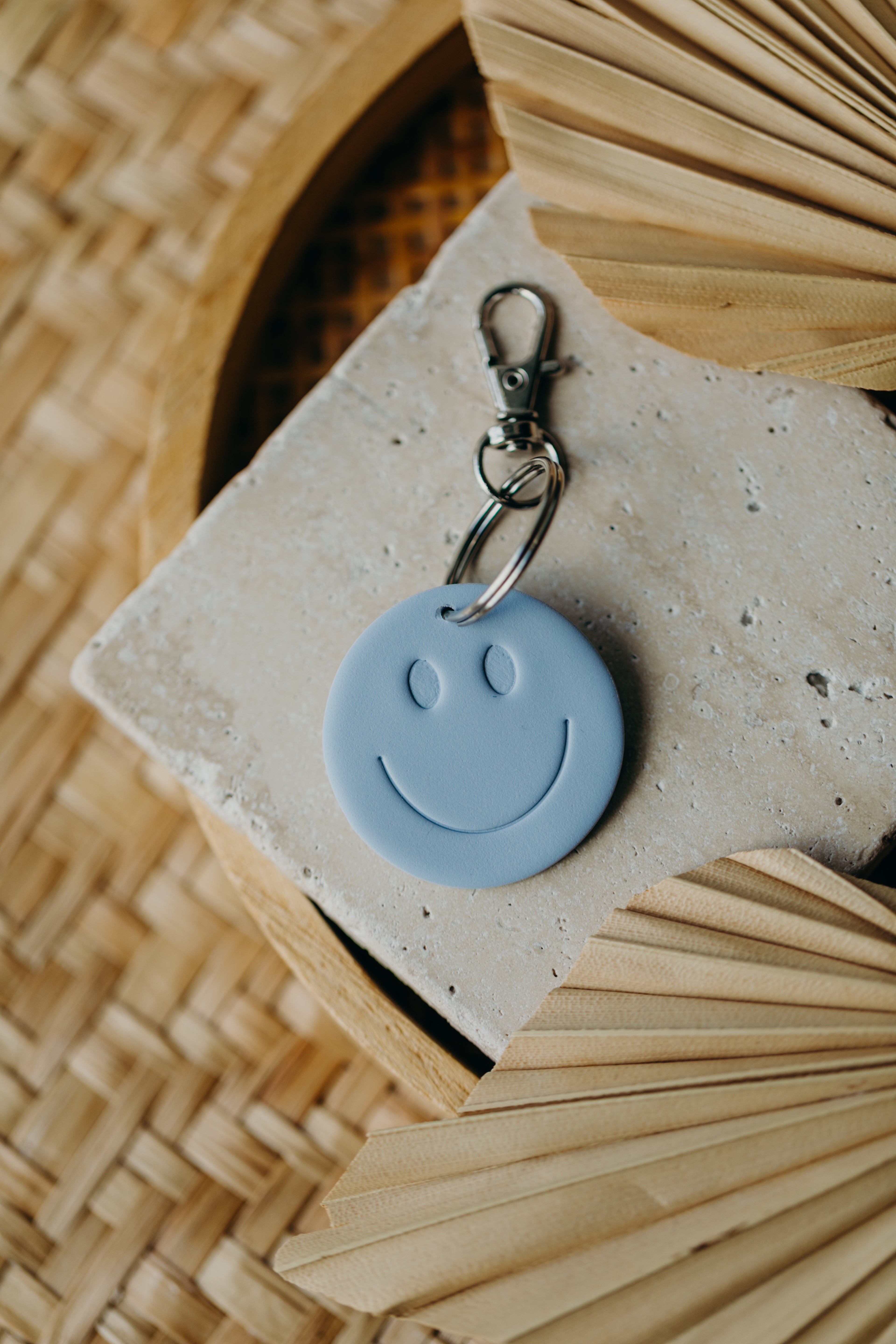 SMILEY Schlüsselanhänger Hellblau