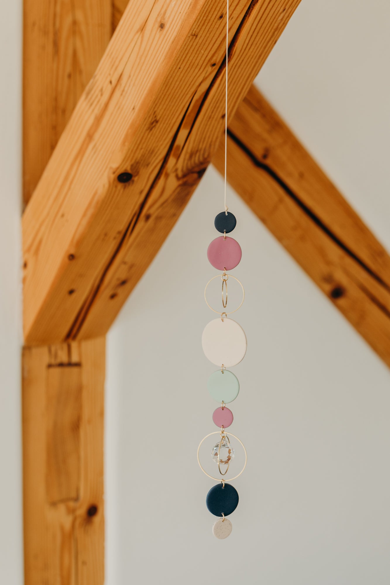 Sonnenfänger 003 mit Punkten in Vanille, Fuchsia, Mint und Dunkelblau