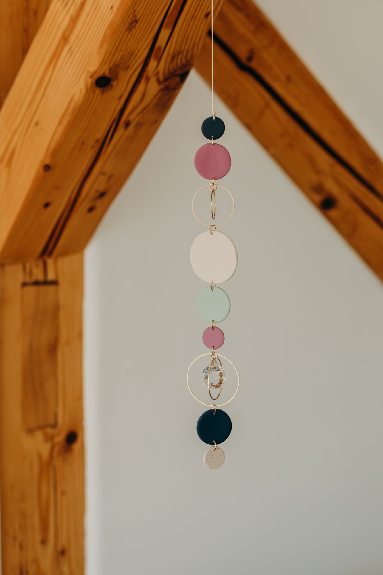 Sonnenfänger 003 mit Punkten in Vanille, Fuchsia, Mint und Dunkelblau