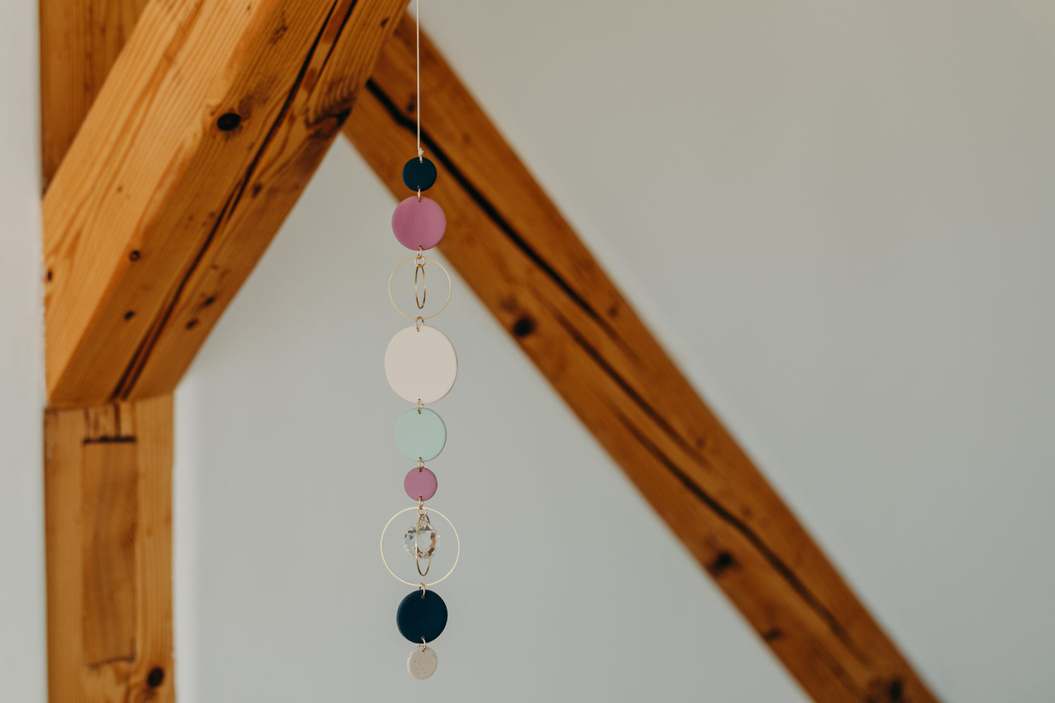 Sonnenfänger 003 mit Punkten in Vanille, Fuchsia, Mint und Dunkelblau