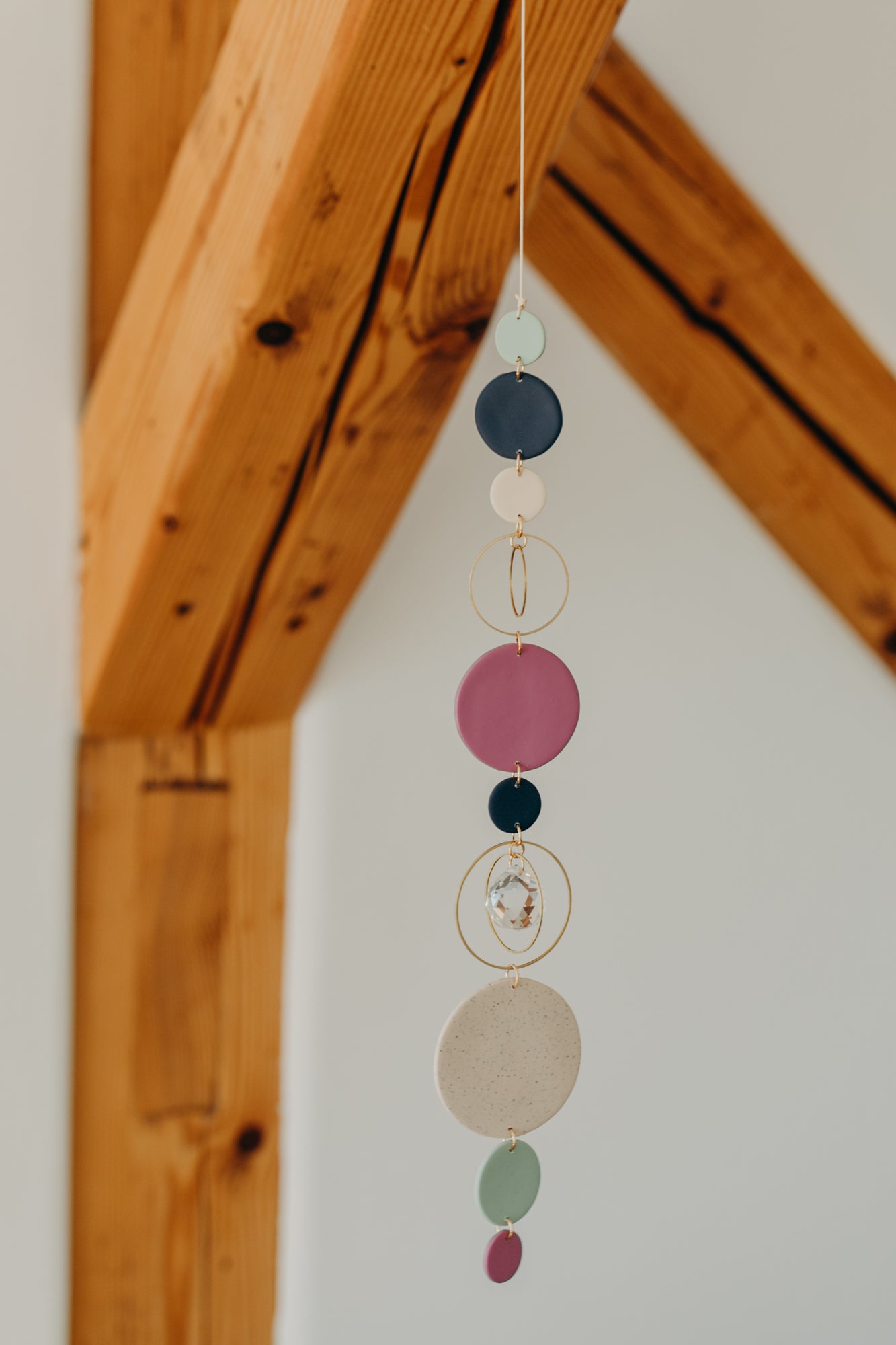 Sonnenfänger 004 mit Punkten in Vanille, Fuchsia, Mint und Dunkelblau