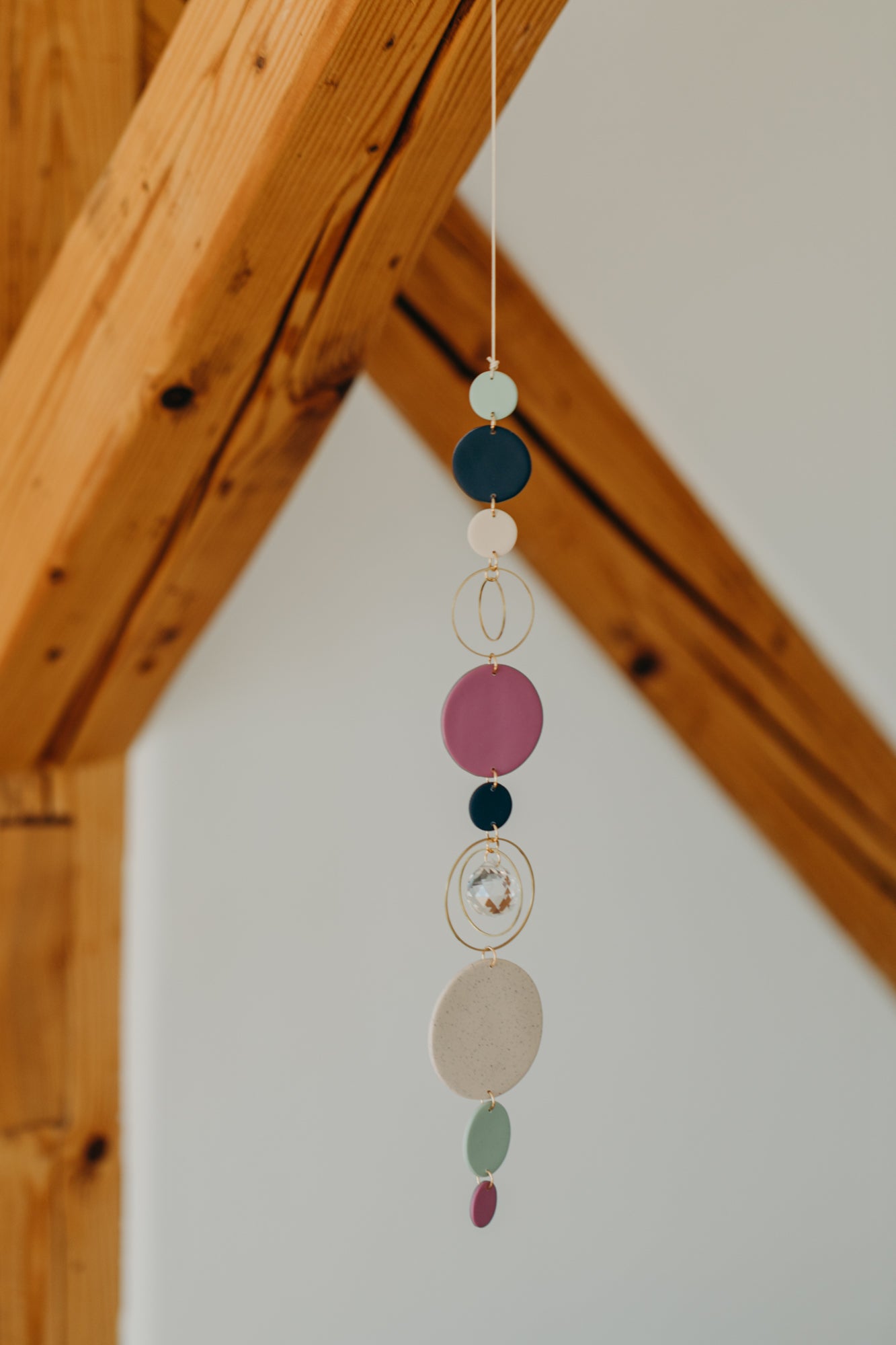 Sonnenfänger 004 mit Punkten in Vanille, Fuchsia, Mint und Dunkelblau