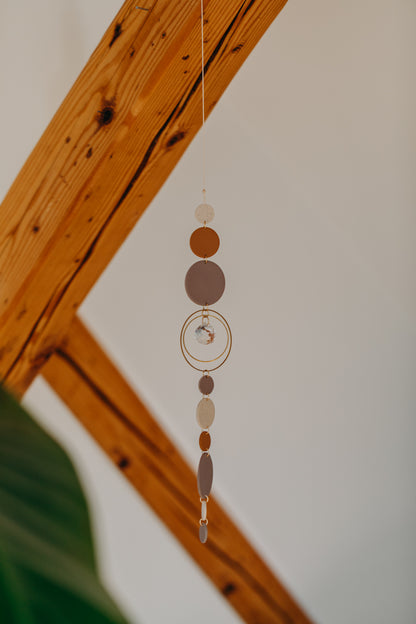 Sonnenfänger 011 mit Punkten in Kalk, Cognac und Lila-Grau