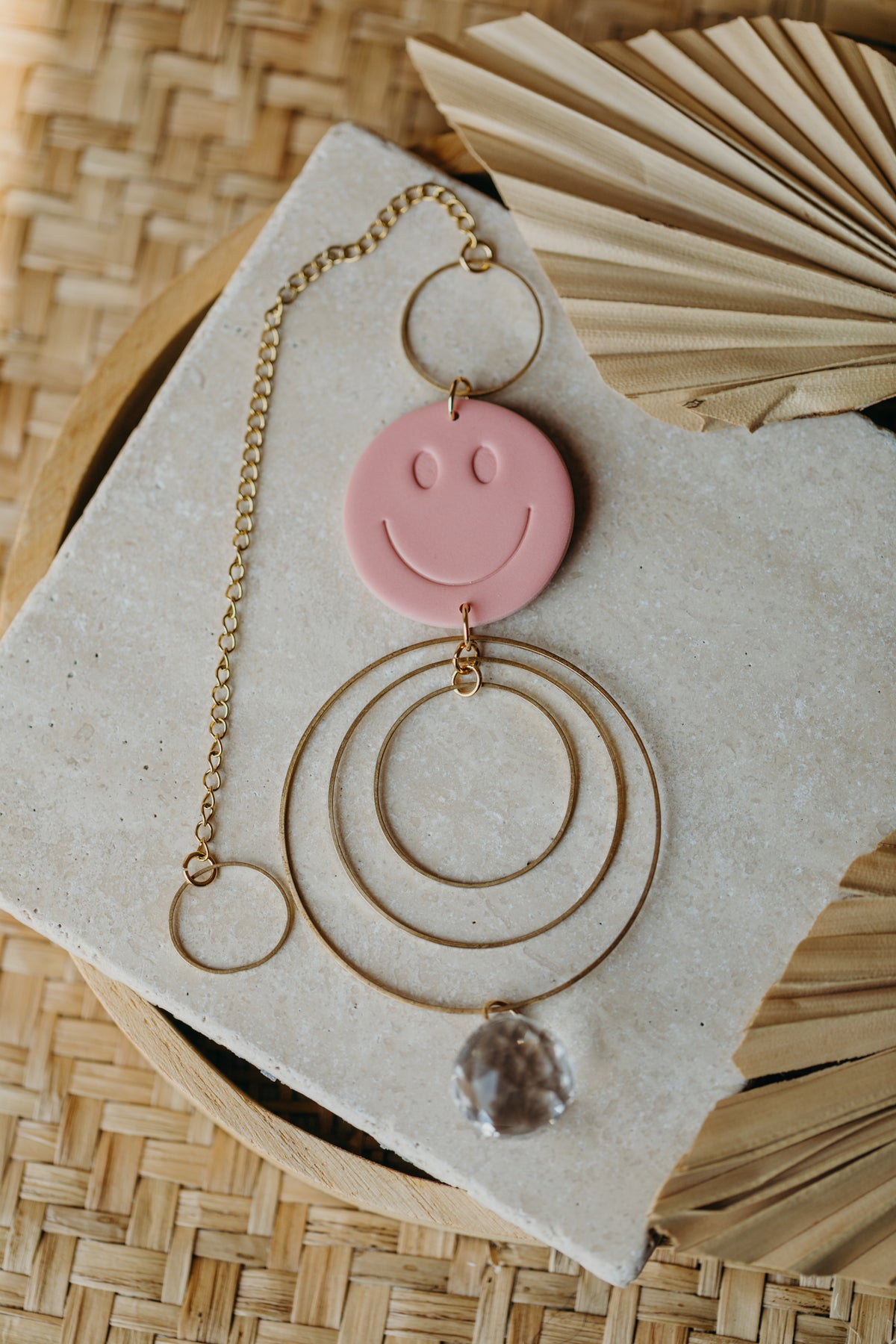 Sun catcher SMILEY French pink