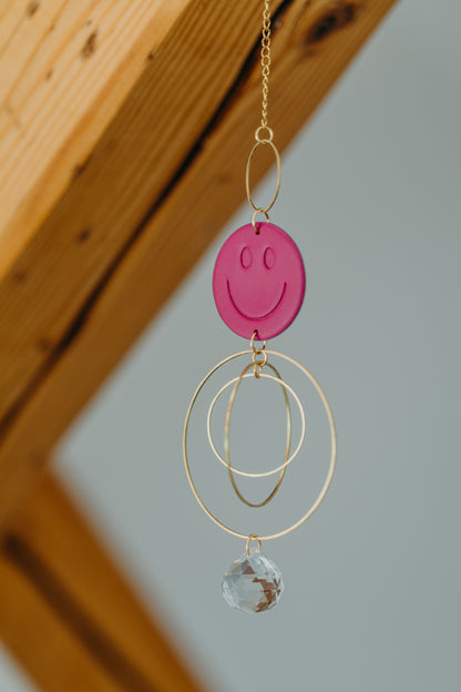 Sonnenfänger SMILEY himbeere