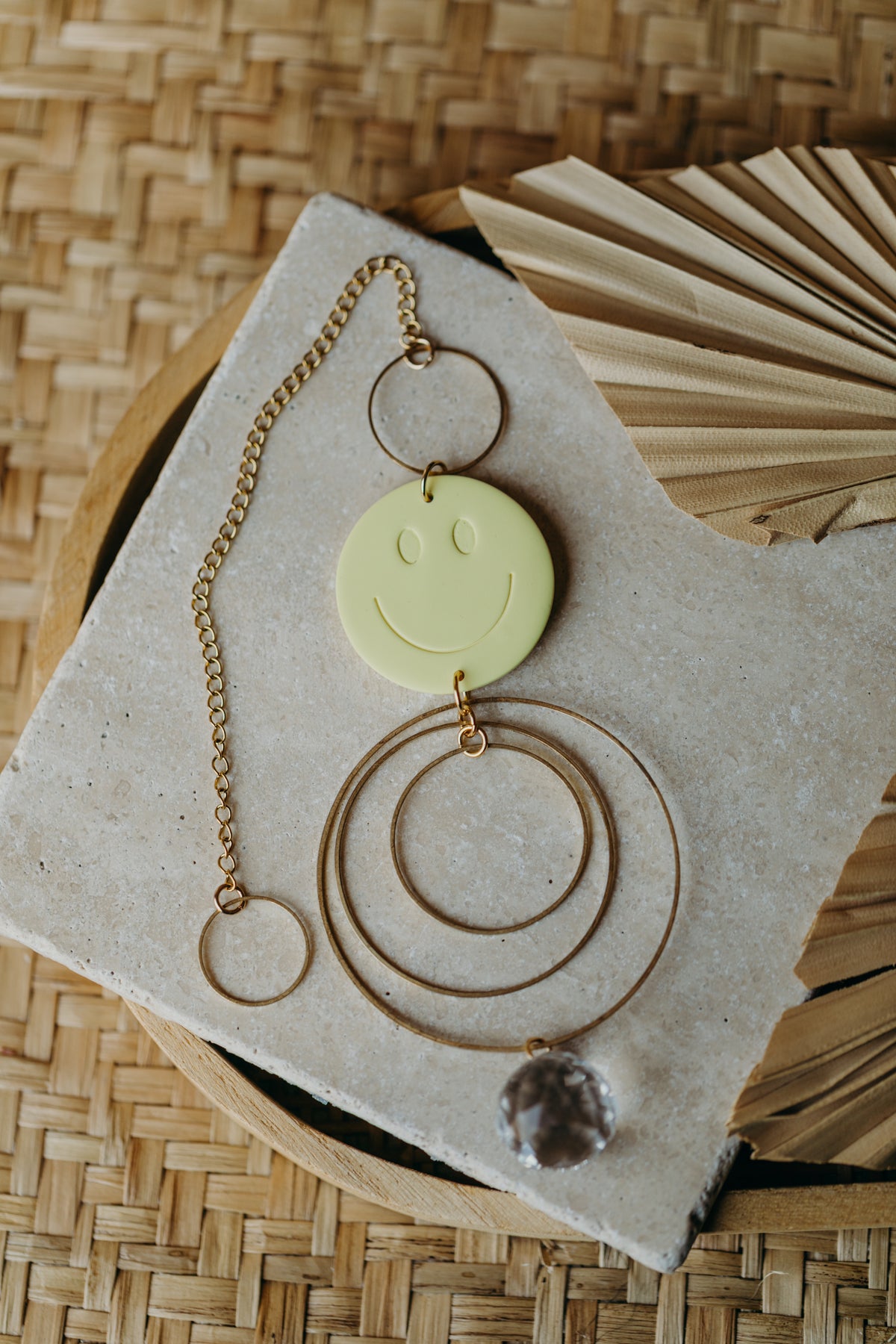 Sun catcher SMILEY light yellow