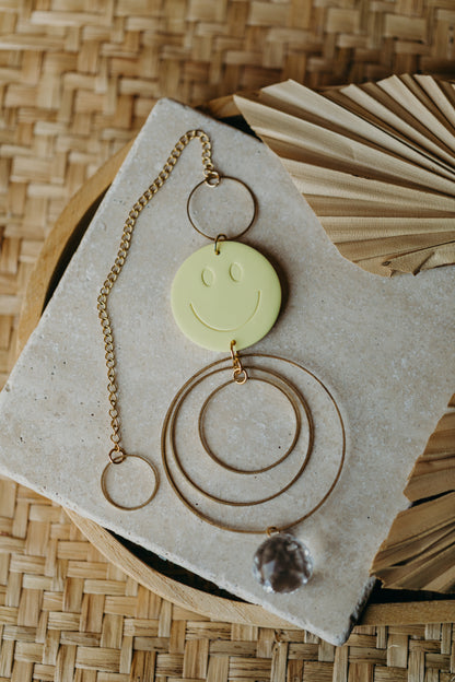 Sun catcher SMILEY light yellow
