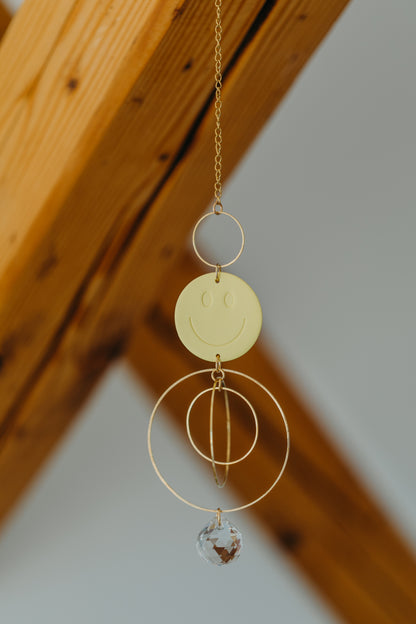Sun catcher SMILEY light yellow