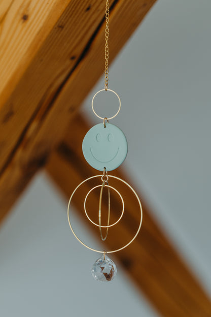 Sun Catcher SMILEY sage green