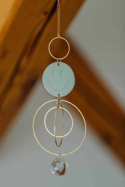 Sun Catcher SMILEY sage green