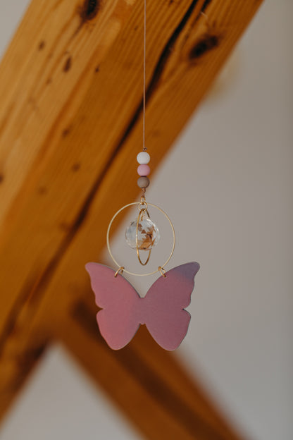 Sonnenfänger rosa-lila Schmetterling