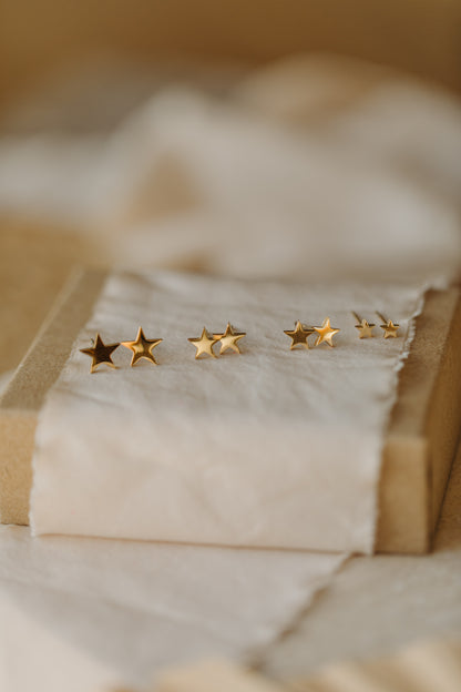 Ohrstecker Stern, verschiedene Größen