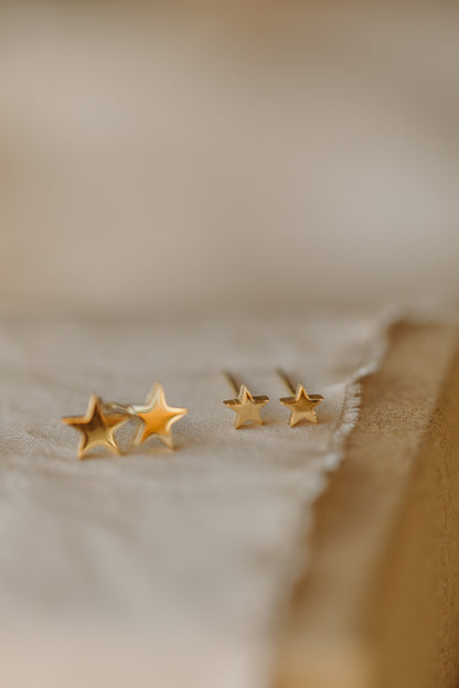 Ohrstecker Stern, verschiedene Größen