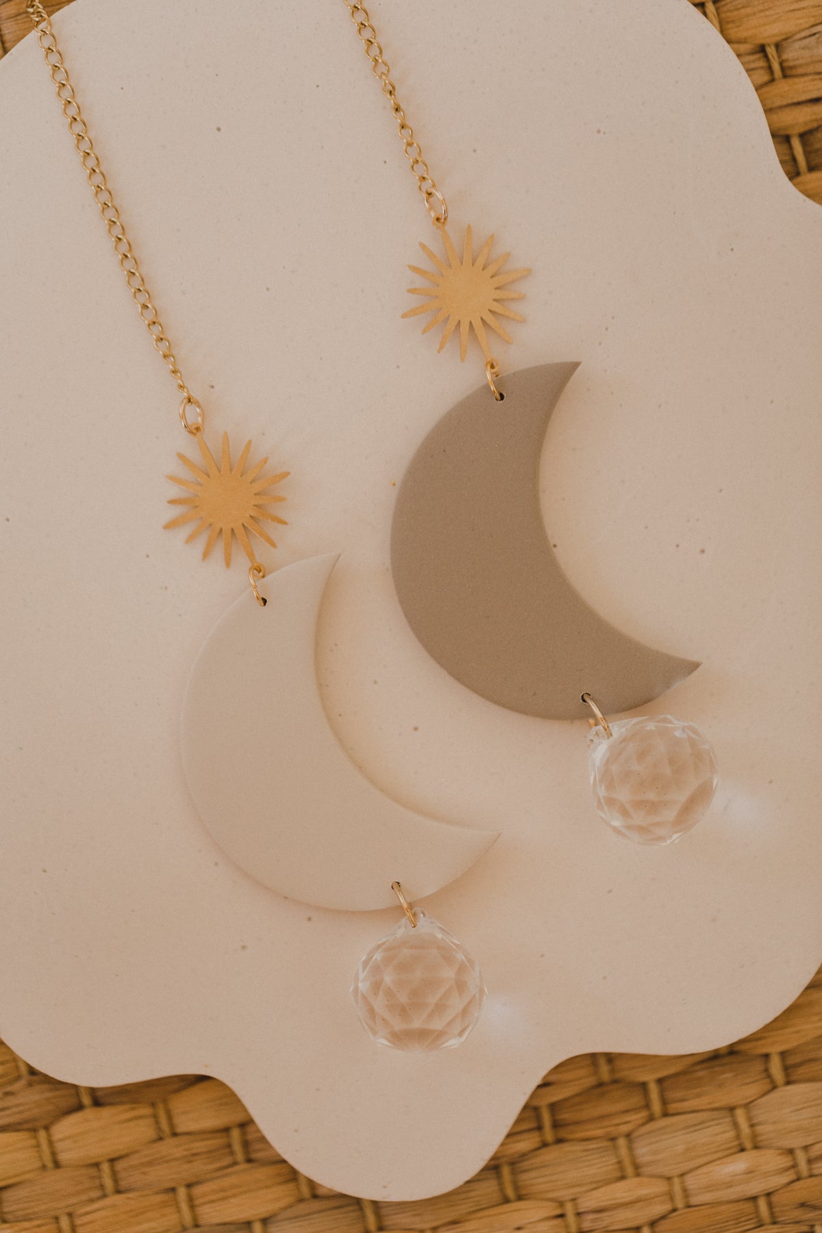 Sonnenfänger Mond aus Polymer Ton
