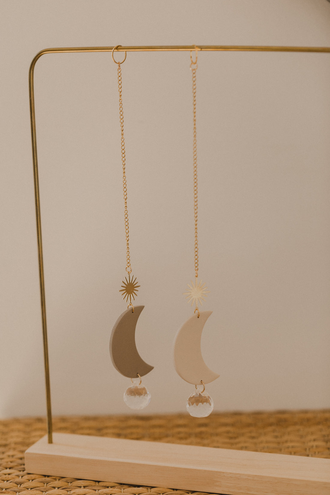 Suncatcher moon made of polymer clay
