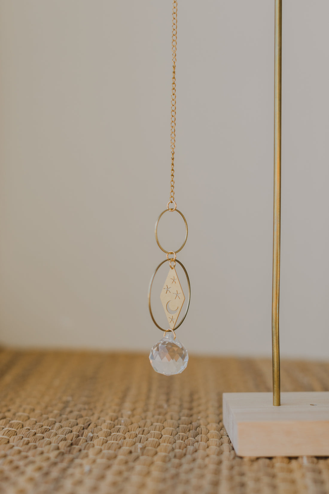 Suncatcher diamond with small stars and moon