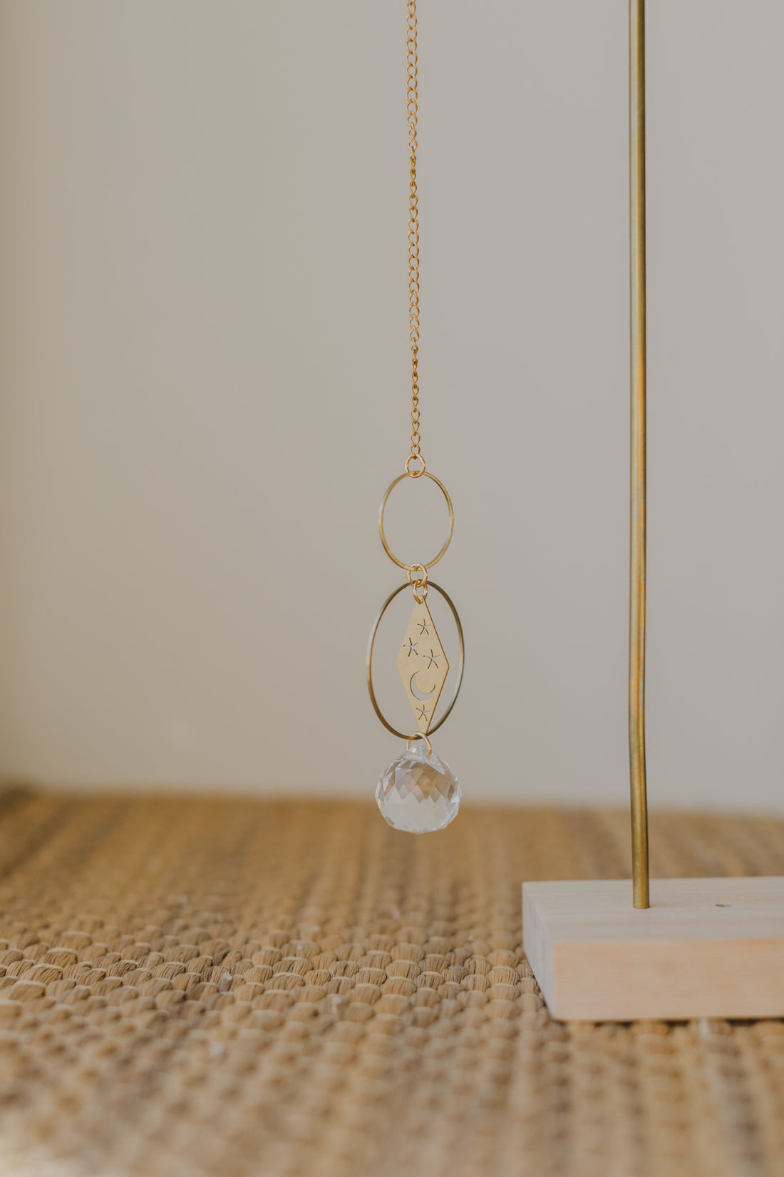 Suncatcher diamond with small stars and moon