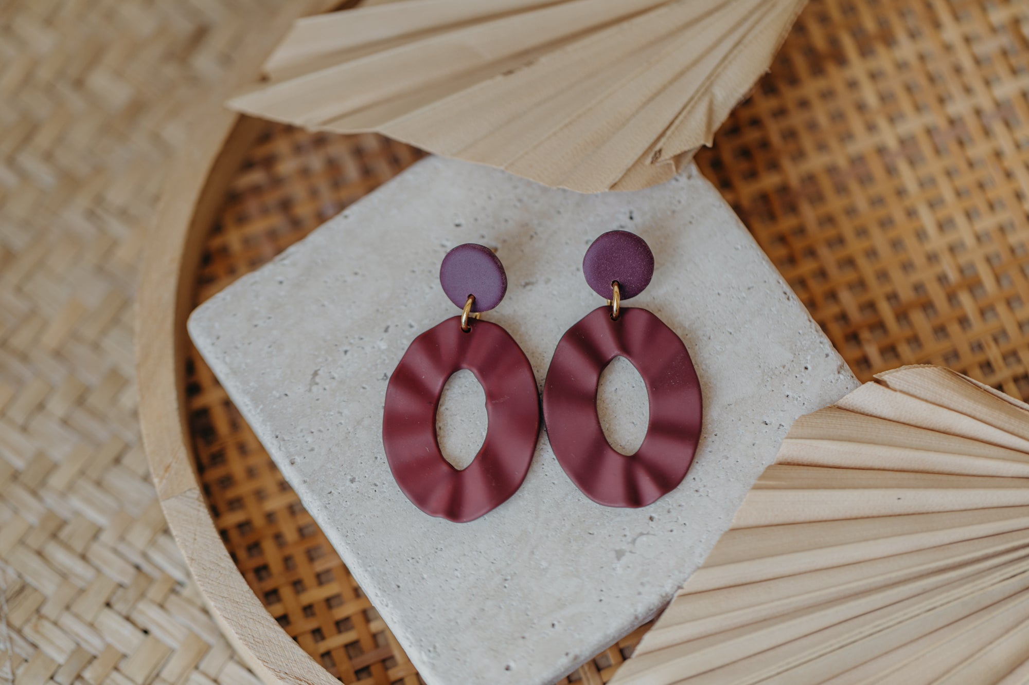 Polymer Clay Earring in Eucalyptus Green