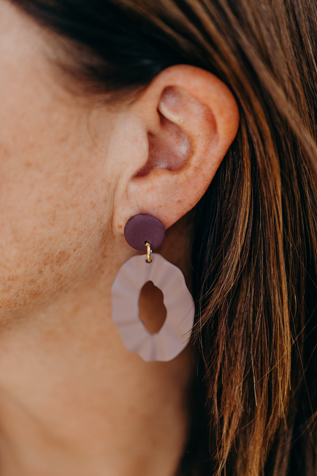 Polymer Clay Earring in Eucalyptus Green