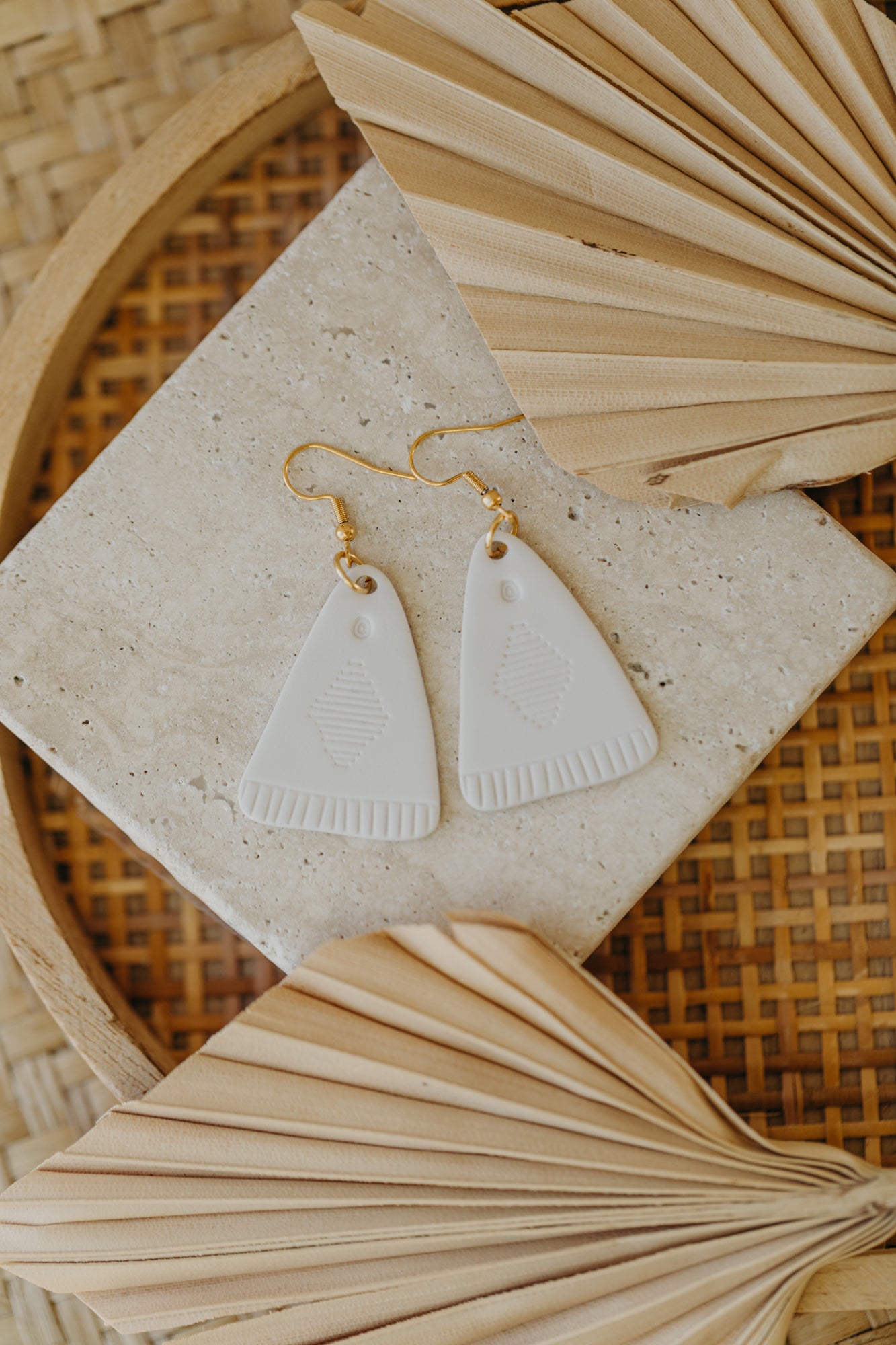 TOSCHA - Cream White Boho Earrings