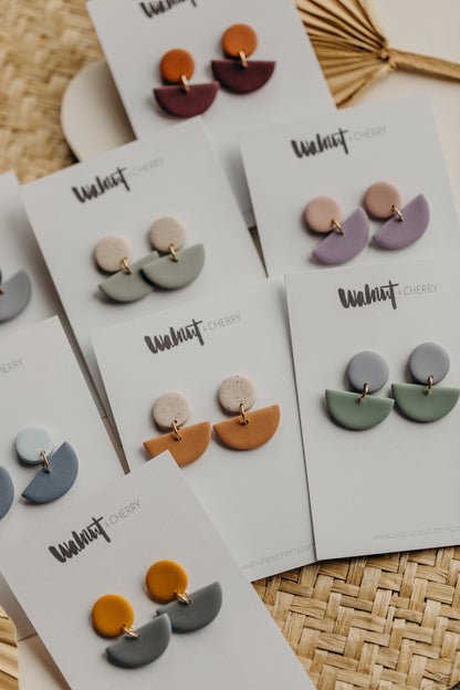 TAMARA - zweifarbige Polymer Ton Ohrringe in Kalk und Mint