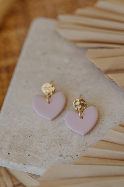 VALENTINA - pink heart earrings