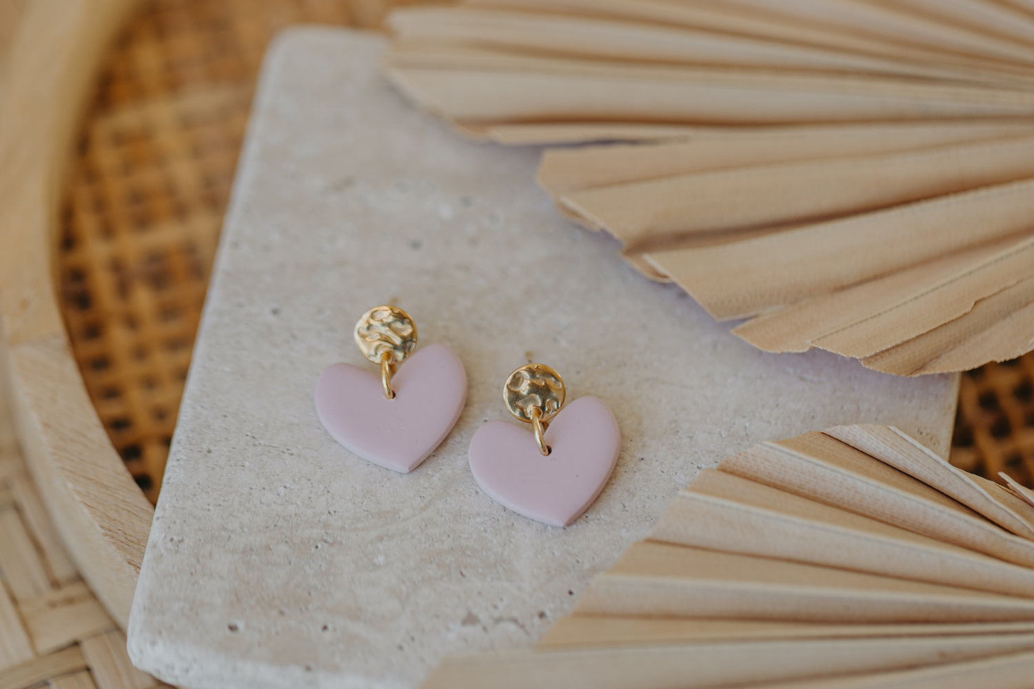 VALENTINA - pink heart earrings