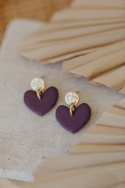 VALENTINA - Herz Ohrringe in Aubergine