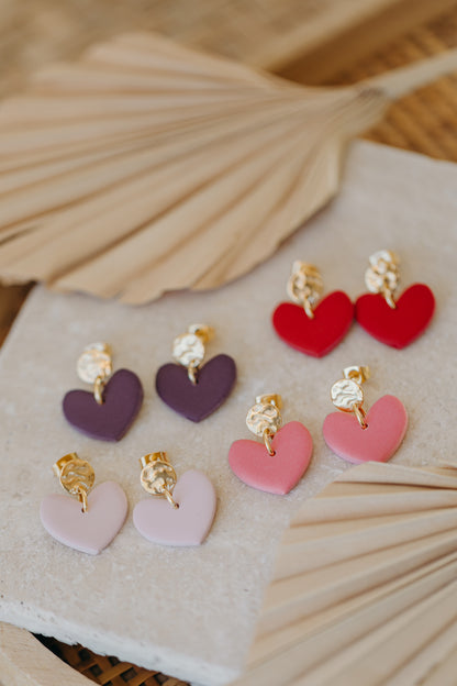 VALENTINA - pink heart earrings