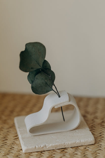 Polymer Ton Vase, weiß gesprenkelt