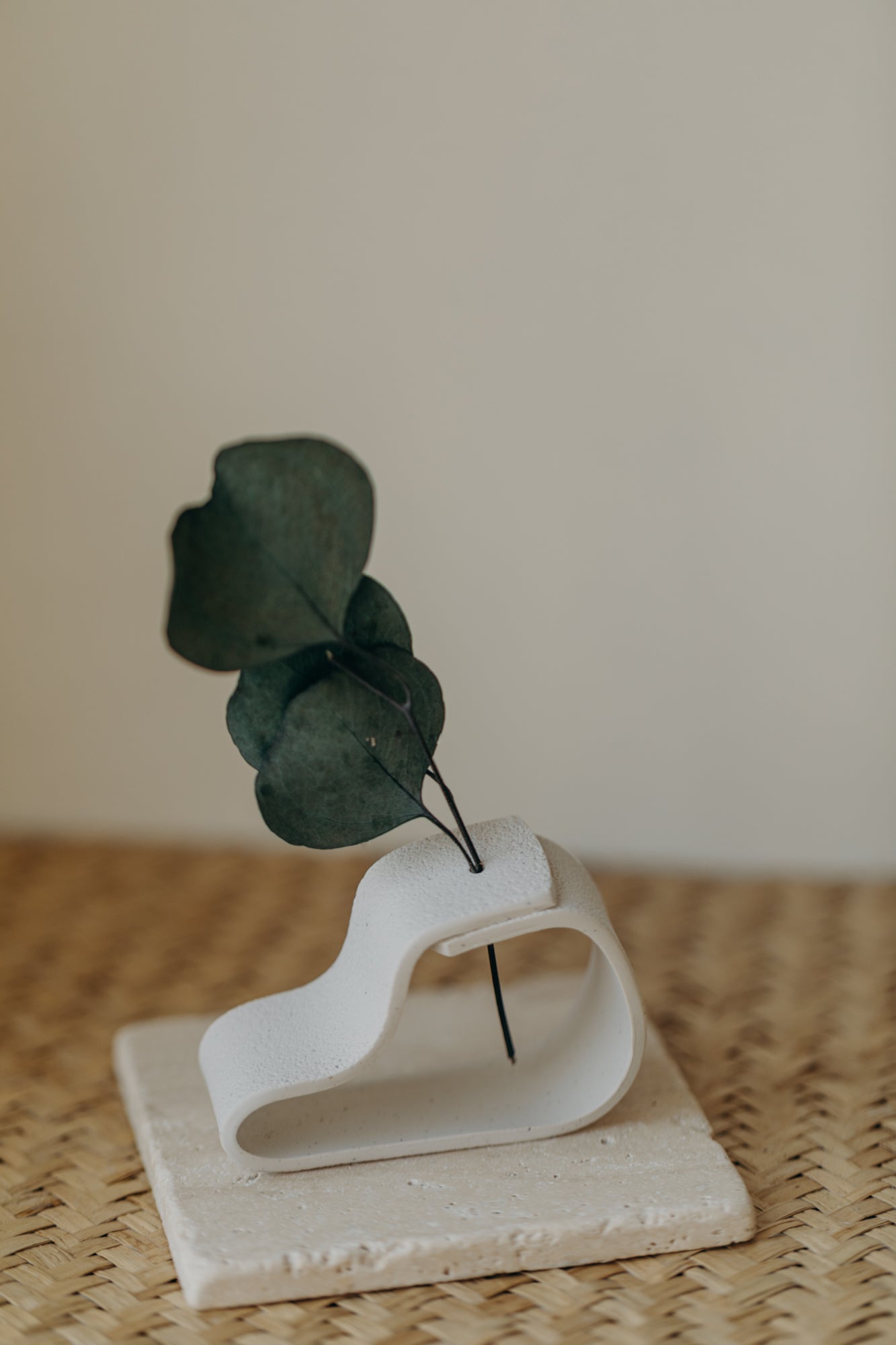 Polymer Ton Vase, weiß gesprenkelt