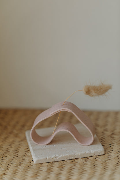 Polymer Ton Vase, rosa gesprenkelt - 001