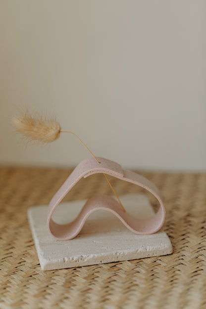 Polymer Ton Vase, rosa gesprenkelt - 001