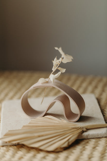 Polymer Ton Vase, rosa gesprenkelt - 002