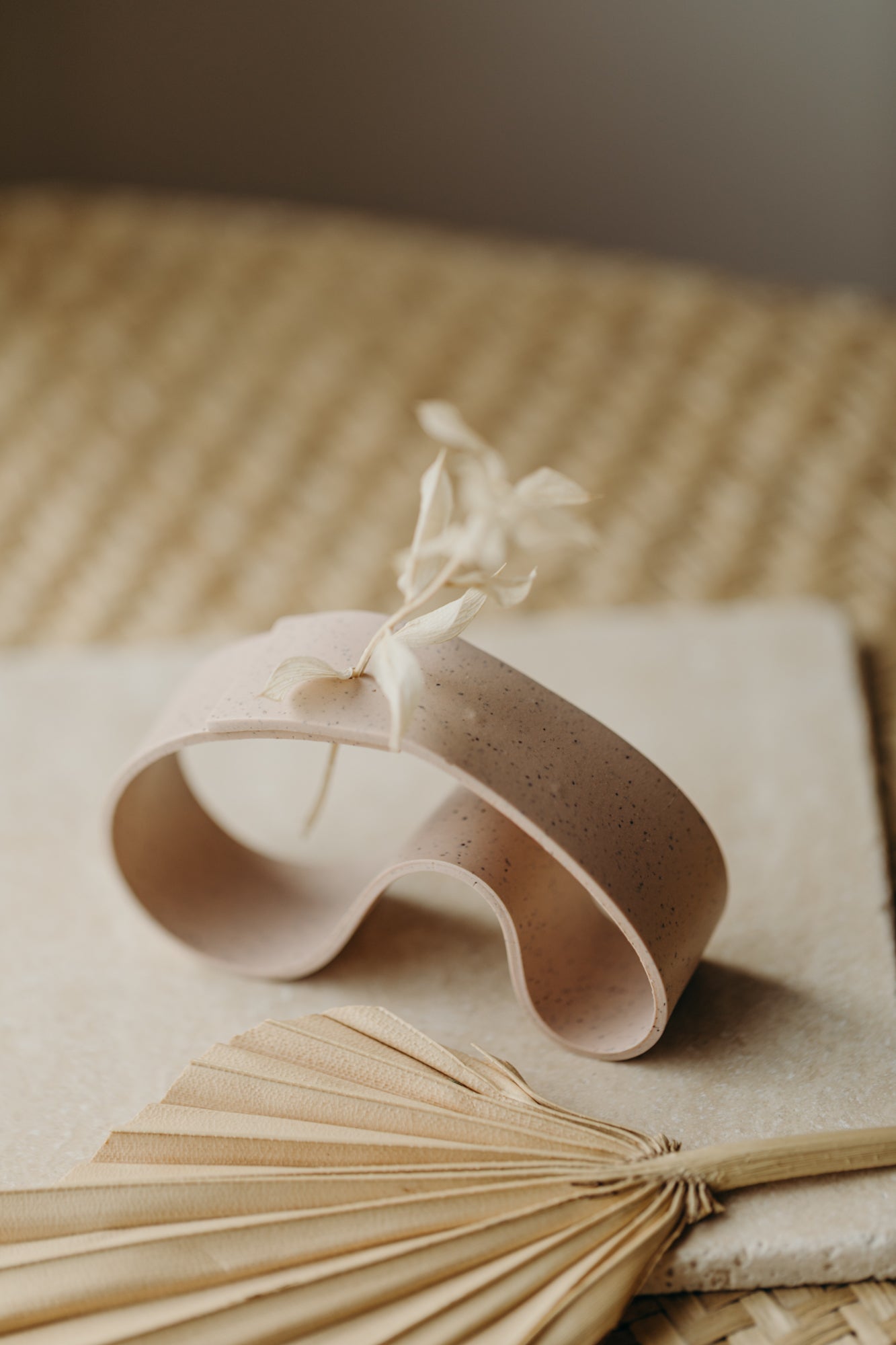 Polymer Ton Vase, rosa gesprenkelt - 002