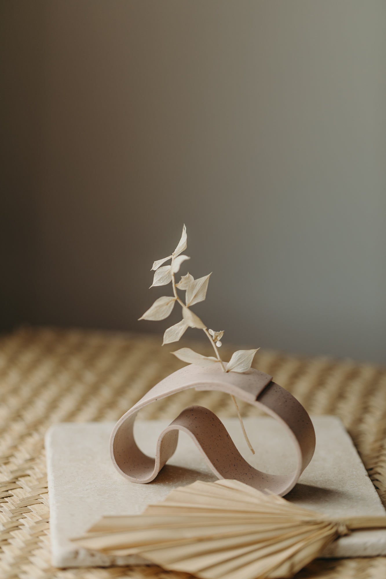 Polymer Ton Vase, rosa gesprenkelt - 002