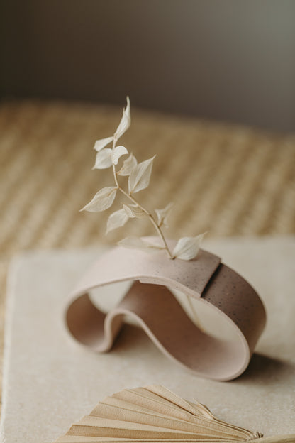Polymer Ton Vase, rosa gesprenkelt - 002