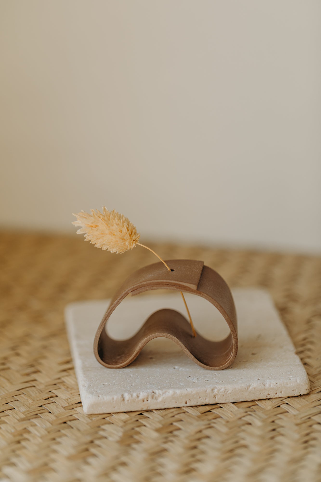 Polymer Ton Vase, braun 002