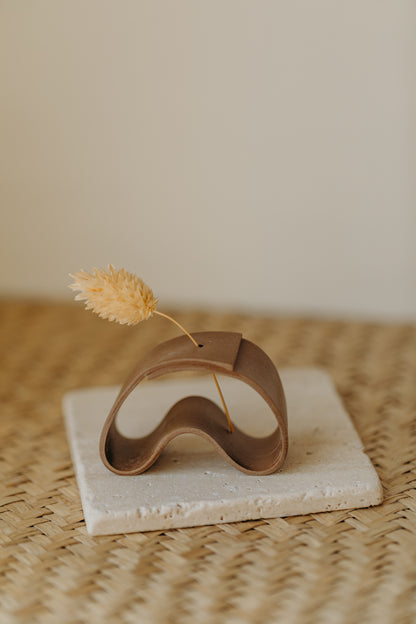 Polymer Ton Vase, braun 002