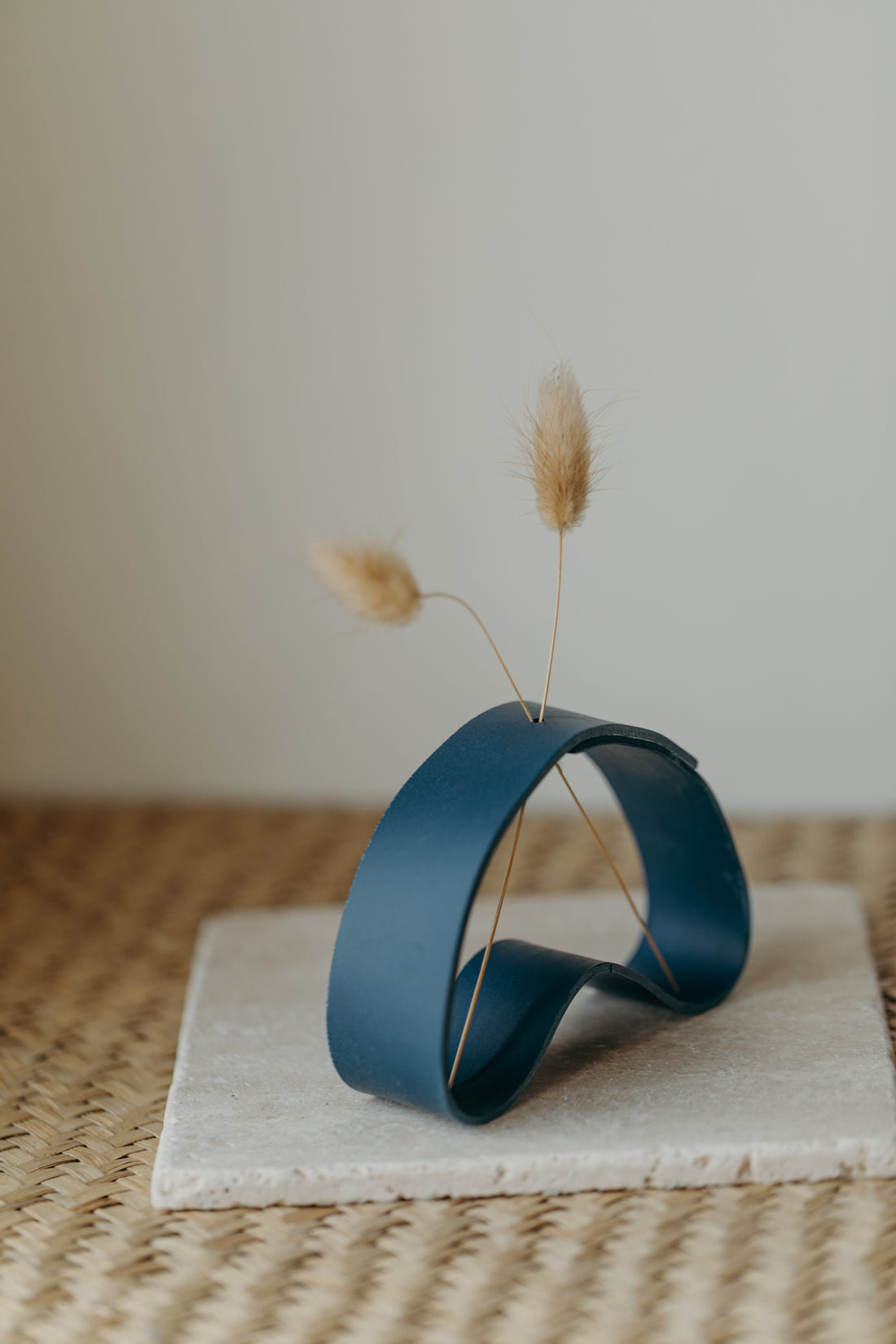 Polymer clay vase, dark blue 