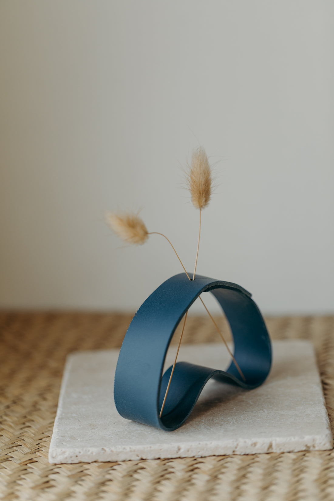 Polymer clay vase, dark blue 