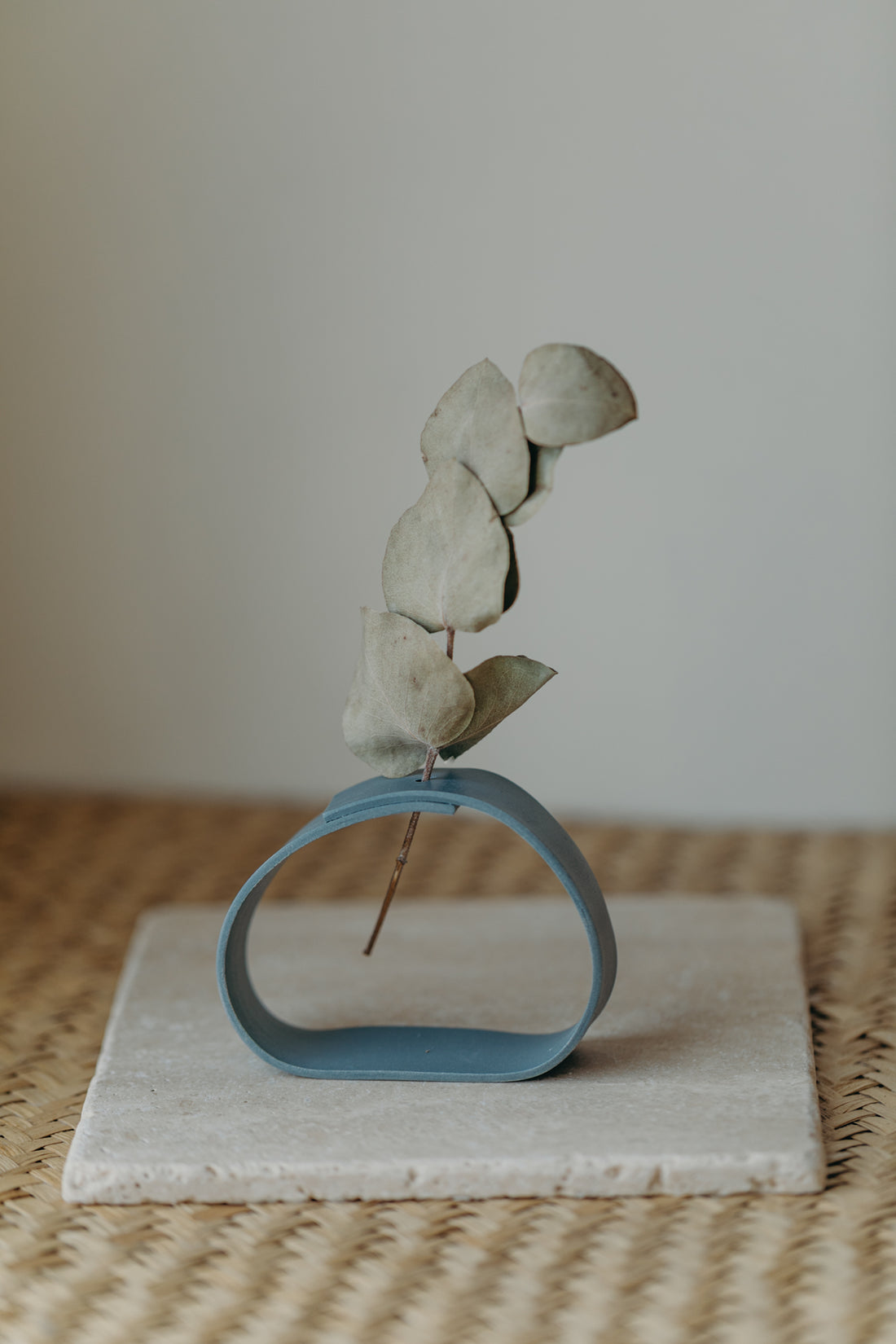 Polymer clay vase, blue 001 