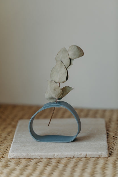 Polymer Ton Vase, blau 001