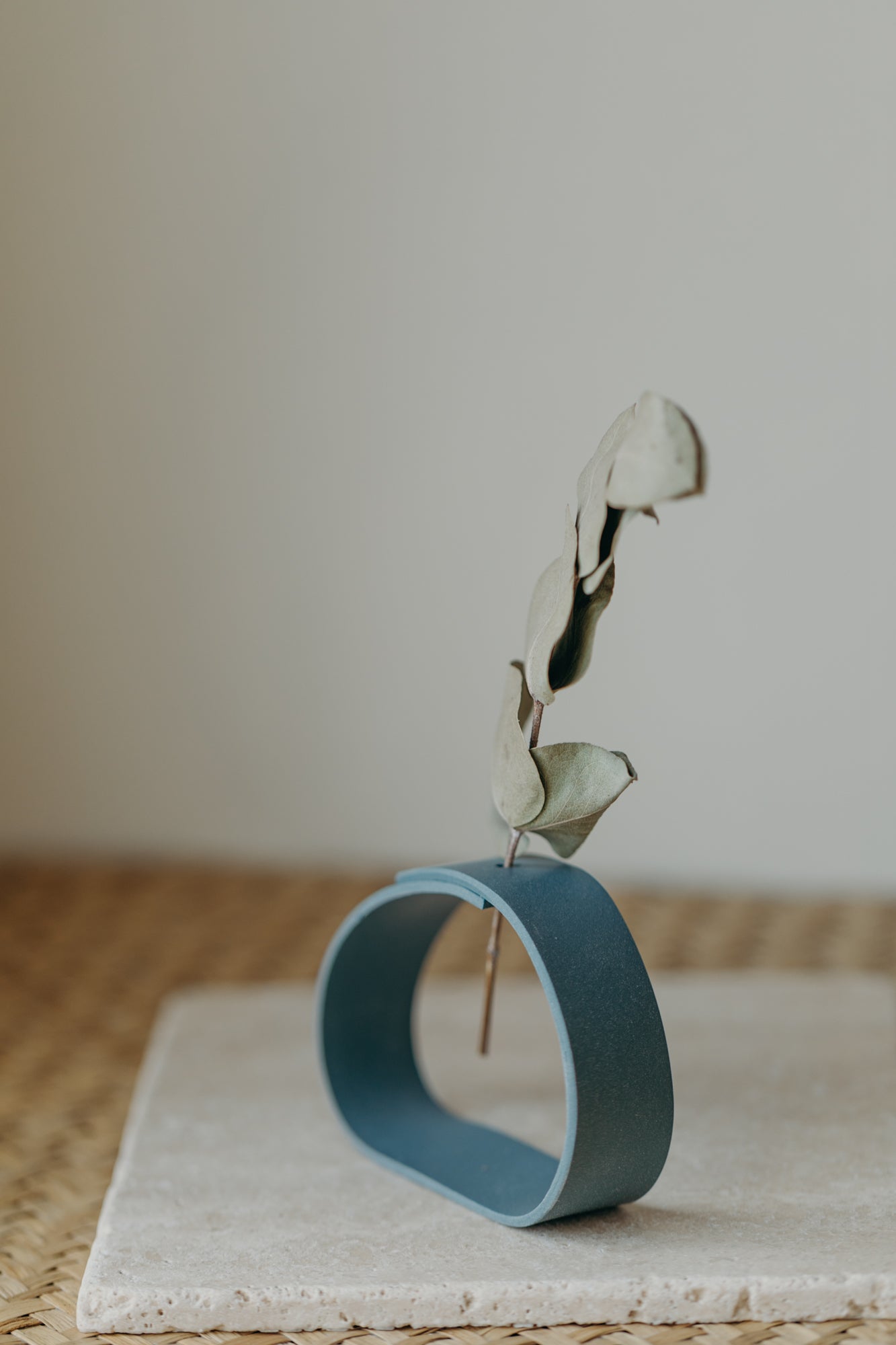 Polymer Ton Vase, blau 001