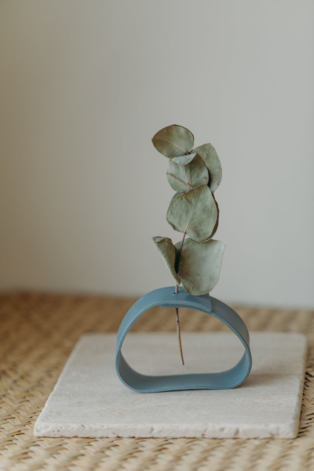 Polymer clay vase, blue 001 