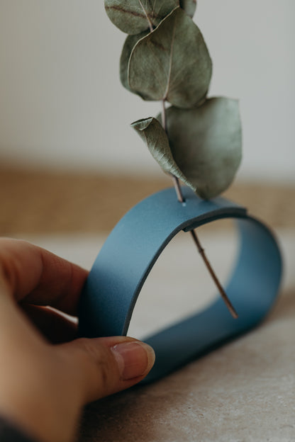 Polymer Ton Vase, blau 001
