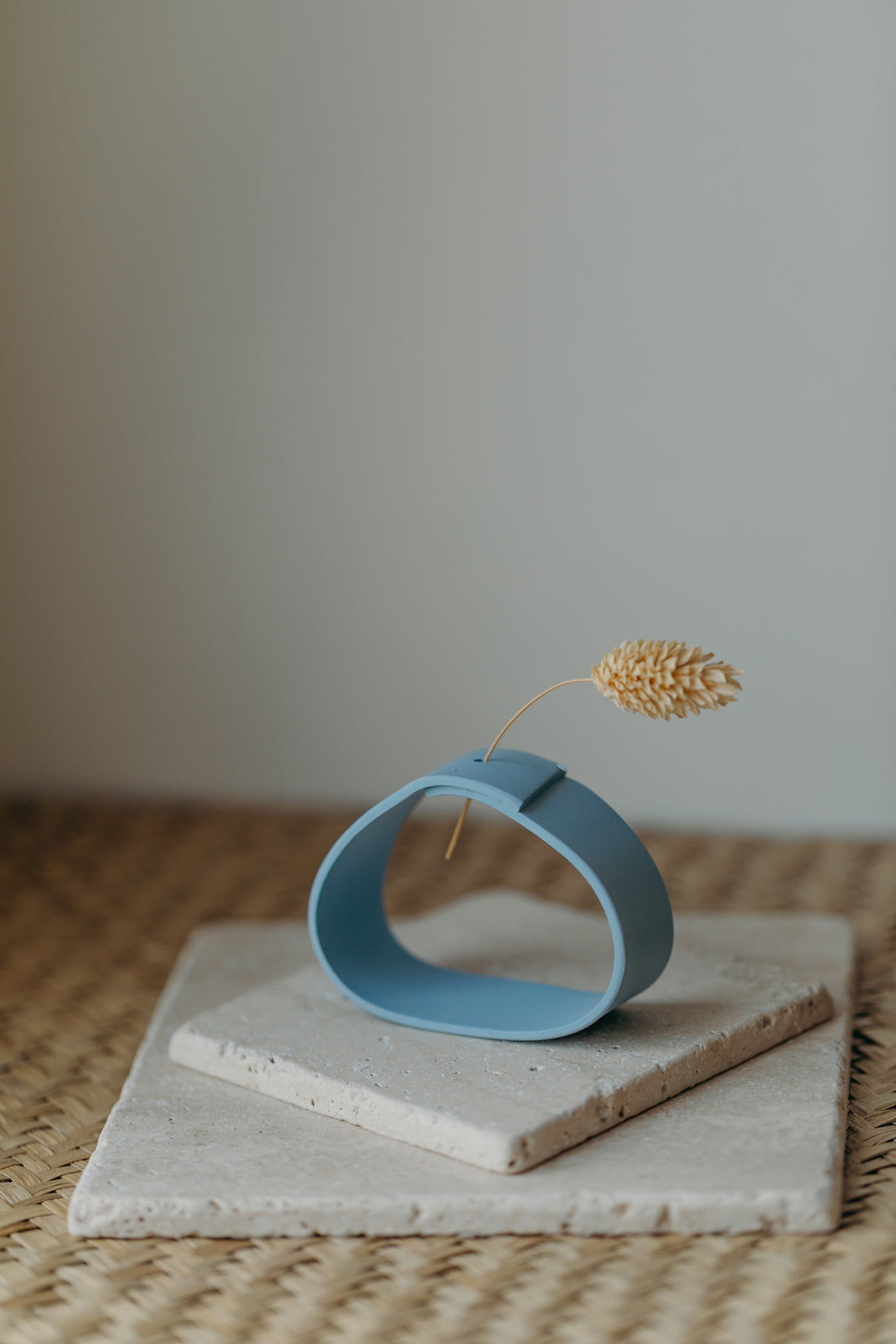 Polymer clay vase, light blue 