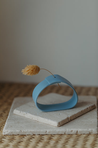 Polymer Ton Vase, hellblau