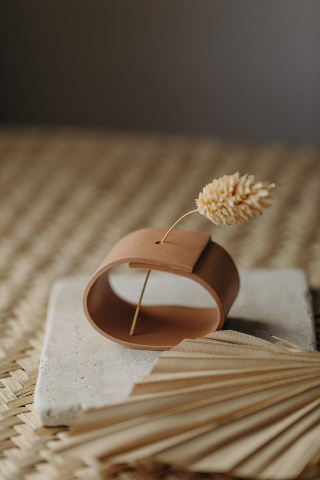 Polymer Ton Vase,  softe mandarine 002