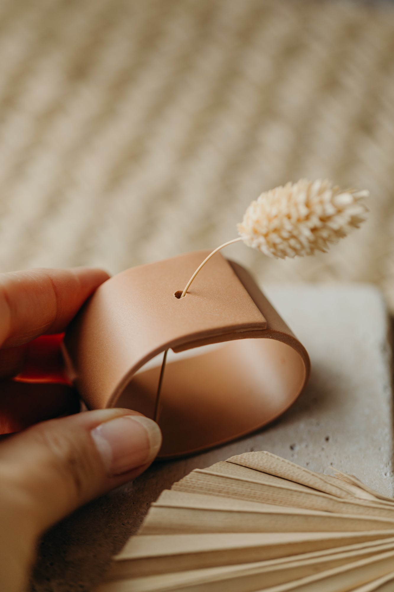 Polymer Ton Vase,  softe mandarine 002